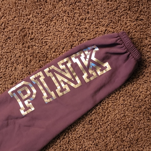 PINK Victoria Secret Everyday Classic Lounge Sweat Pant Small purple silver NEW - Picture 8 of 11